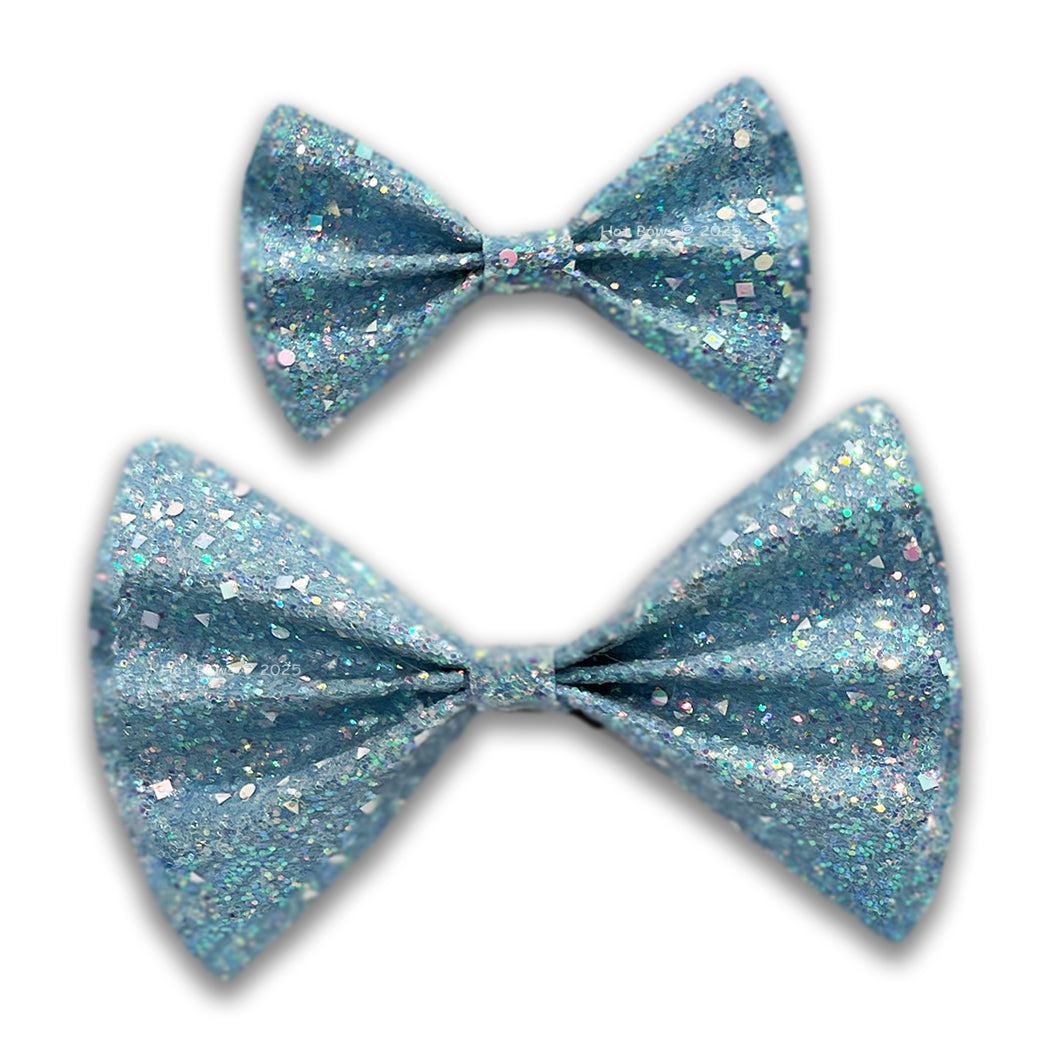 Lt Blue Glitter BowTie for Dogs